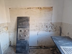 Kitchen before renovation in Blyth, Northumberland
